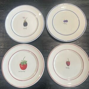 Over and Back Set of 4 Fruit Dessert/Salad Plates